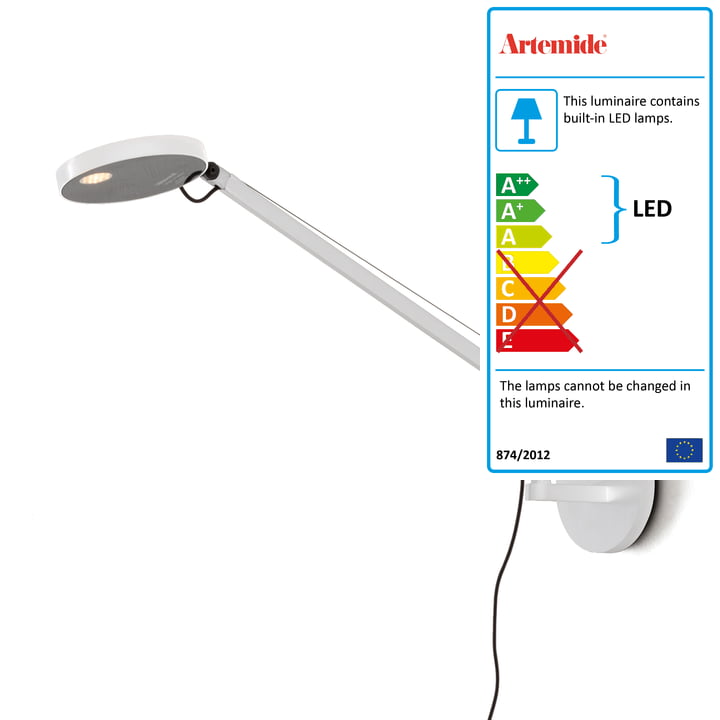 Demetra Micro LED wall lamp from Artemide in white