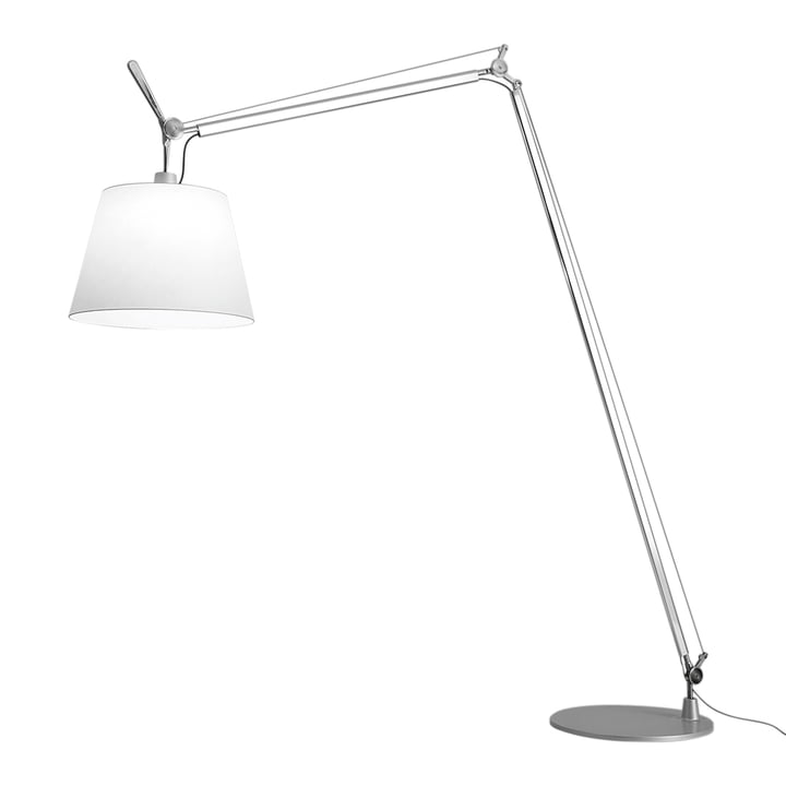 Tolomeo Maxi LED floor lamp by Artemide in aluminum