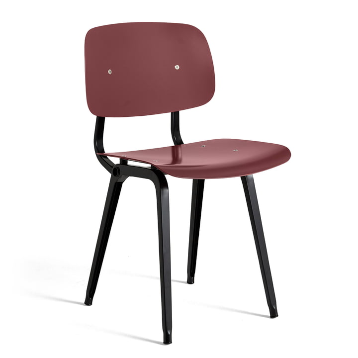 The Revolt Chair, black / plum red by Hay