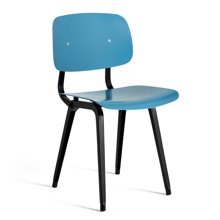 The Revolt Chair, black / azure blue by Hay