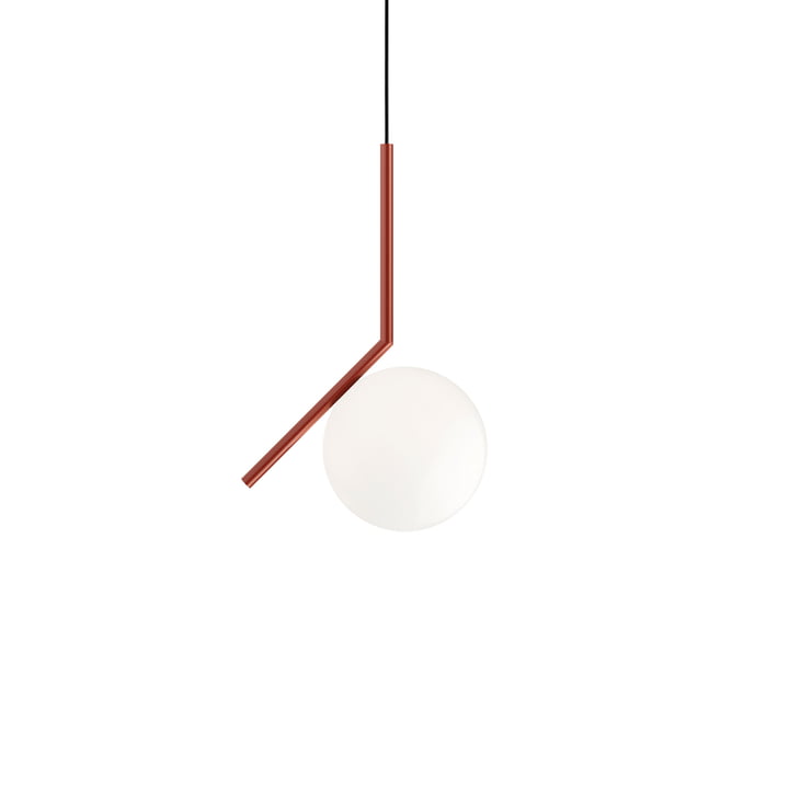 IC S1 BRO pendant lamp, burgundy red from Flos