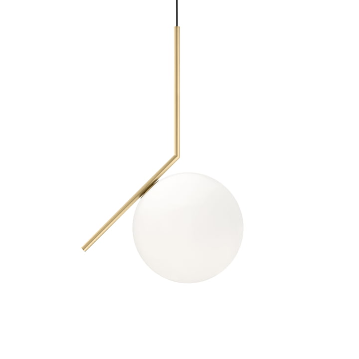 The IC S2 BRO pendant lamp, brushed brass by Flos