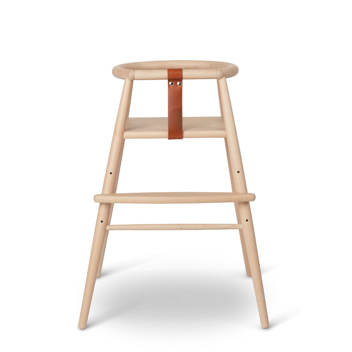 The ND54 high chair, matt lacquered beech / cognac by Carl Hansen