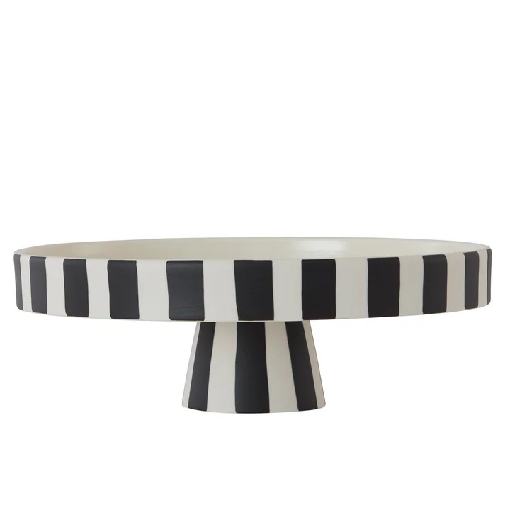 The Toppu tray, Ø 27 x H 9 cm, white / black from OYOY