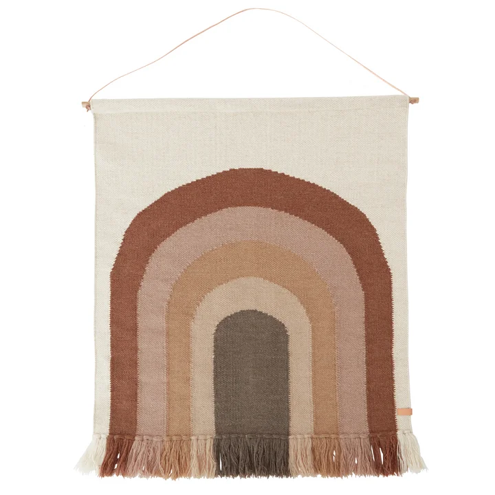 The tapestry Follow the Rainbow, chocolate from OYOY