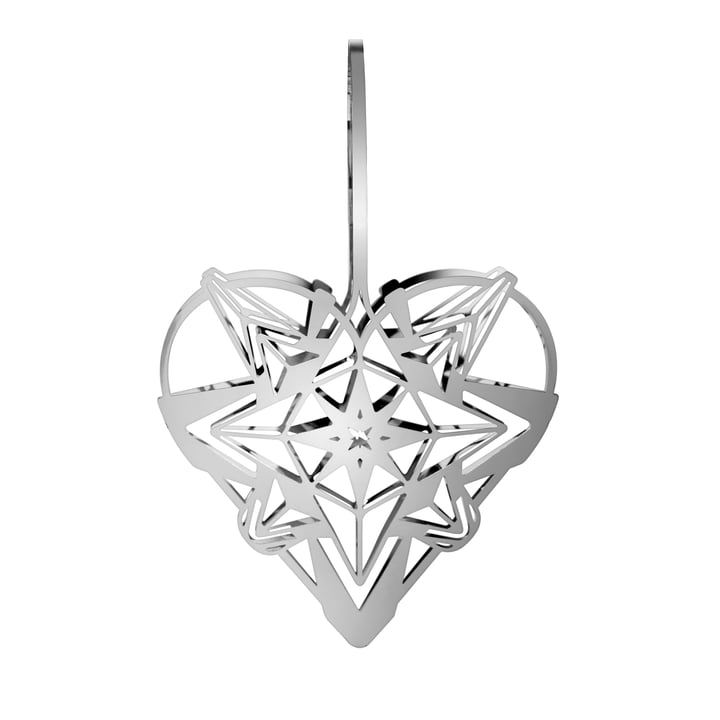 The Karen Blixens Christmas heart, H 25,6 cm, silver by Rosendahl