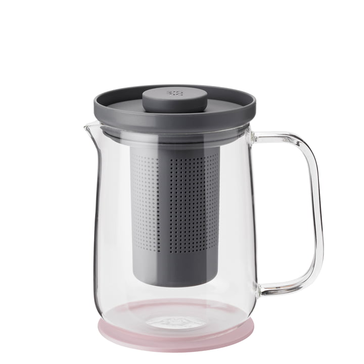 Brew-It Tea maker 0,7 l, transparent / grey / pink from Rig-Tig by Stelton