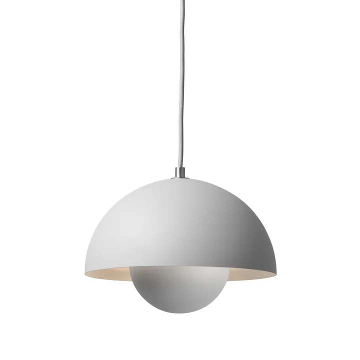 The FlowerPot pendant light VP1 from & Tradition , light gray matt