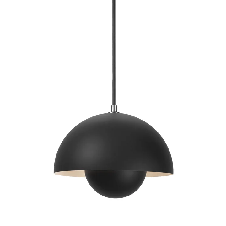 The FlowerPot pendant light VP1 from & Tradition , black matt