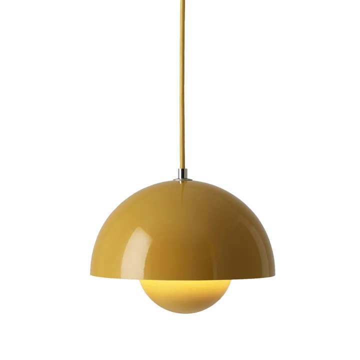 The FlowerPot pendant light VP1 from & Tradition mustard