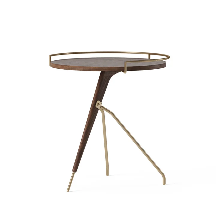 The Umanoff side table Ø 43 / 40 x H 45 cm, walnut / brass from Audo