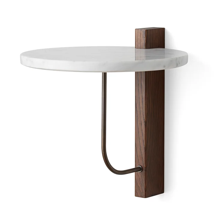 The Corbel wall shelf, dark oak / marble from Audo