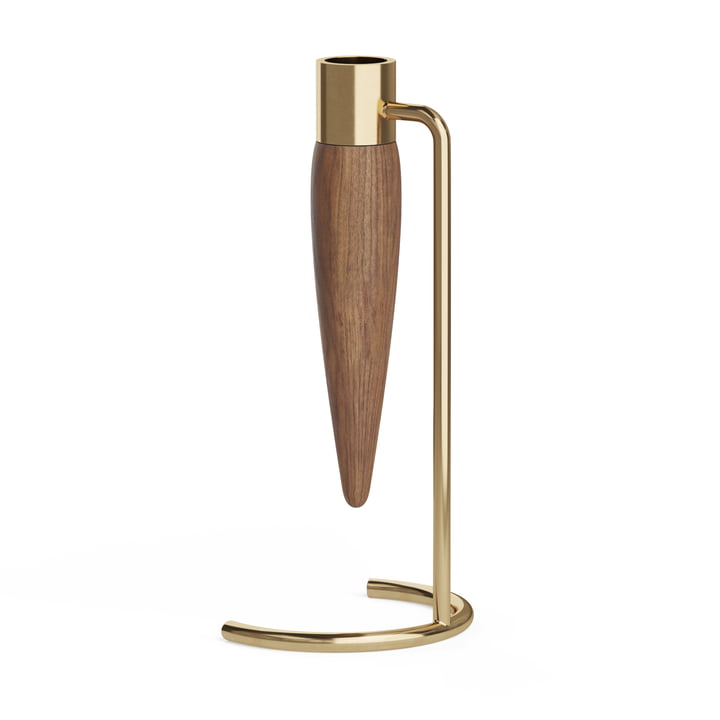 The Umanoff candlestick, brass / walnut from Audo