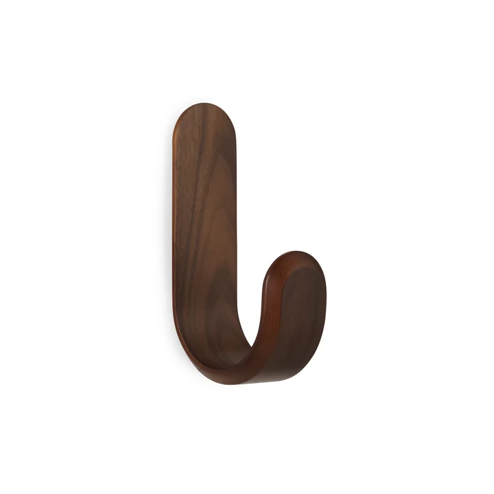 The Curve Wall hook, walnut from Normann Copenhagen