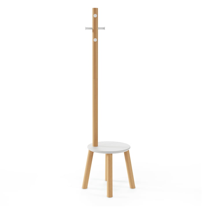 The Pillar stool / coat rack from Umbra in white