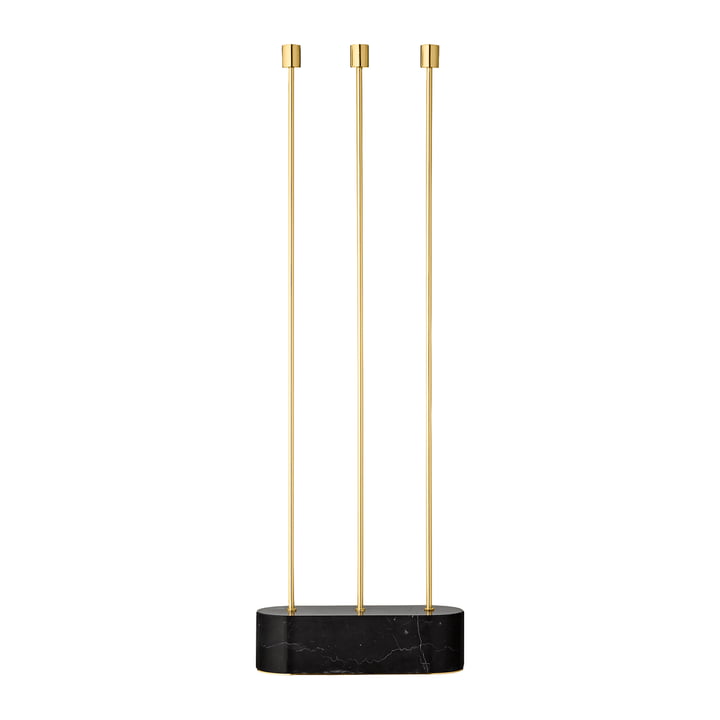The Grasil candleholder for the floor, black / gold by AYTM