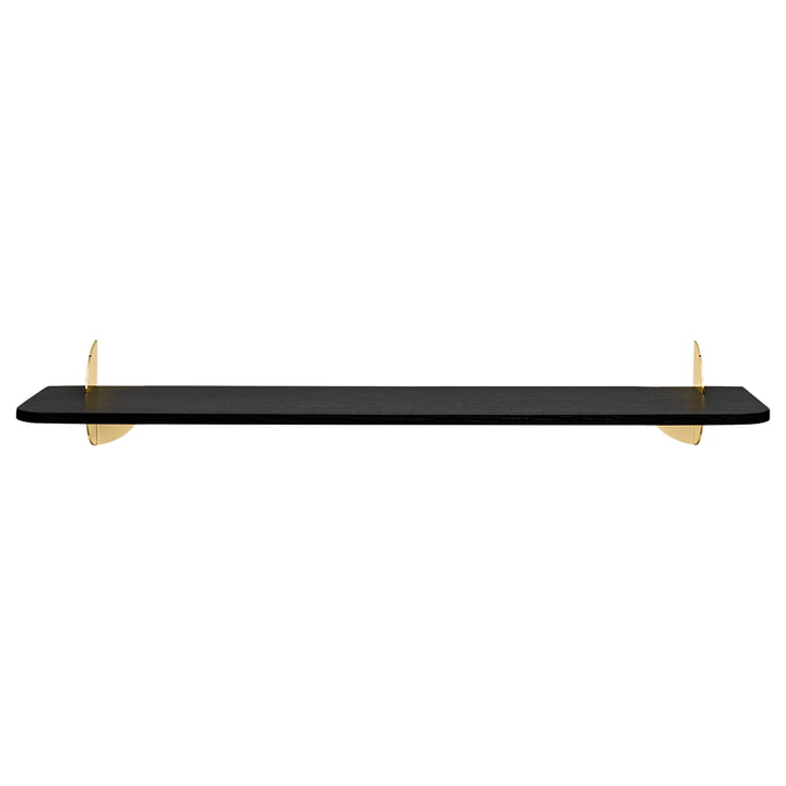 The Aedes wall shelf, Large, black / gold by AYTM