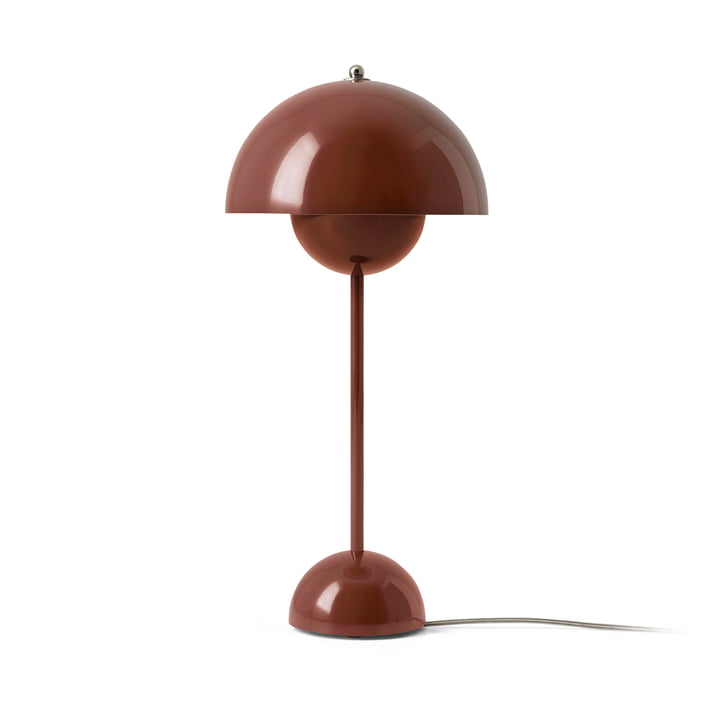 FlowerPot table lamp VP3 from & Tradition in red brown
