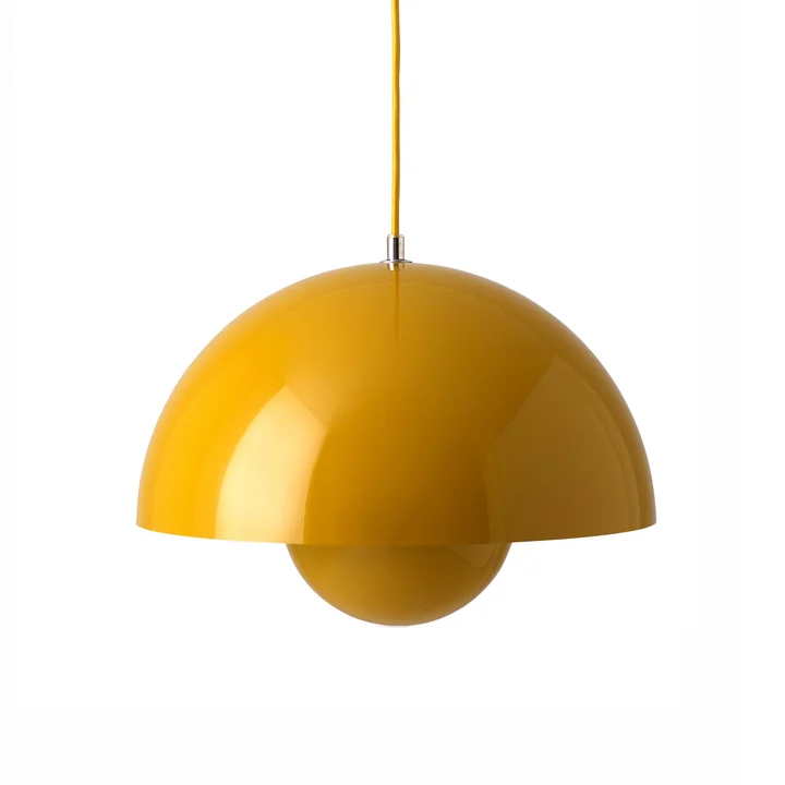 FlowerPot Pendant light VP7 in mustard from & Tradition