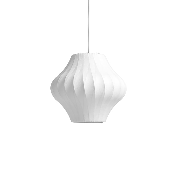 The Nelson Pear Crisscross Bubble pendant luminaire S, off white from Hay