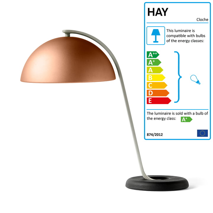 The Cloche table lamp, mocca / black by Hay
