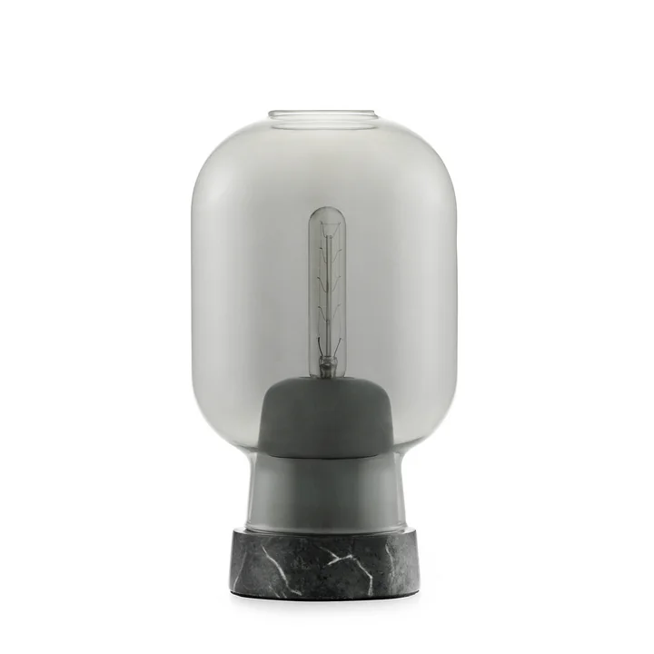 Amp table lamp by Normann Copenhagen in marble black / smoke