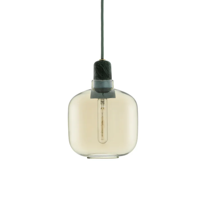 Amp Pendant light small from Normann Copenhagen in gold / green