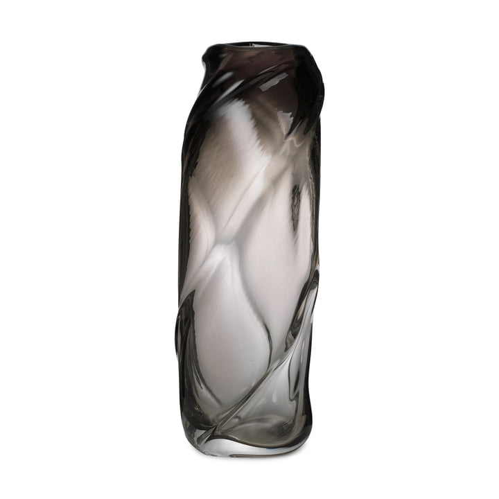 The Water Swirl vase by ferm Living in smoked grey