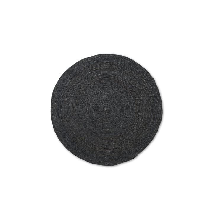 The small Eternal Round jute carpet from ferm Living in black