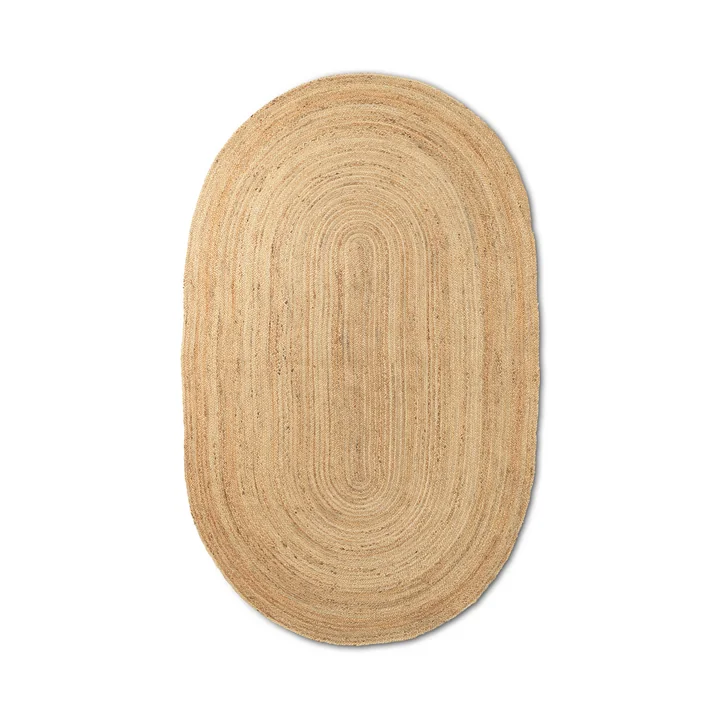The small Eternal oval jute carpet from Ferm Living in nature