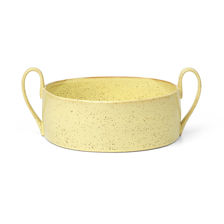 The Flow fruit bowl by ferm Living in yellow speckle
