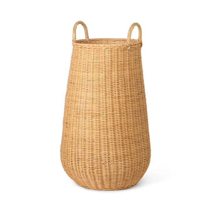 The Braided rattan laundry basket from ferm Living in natural