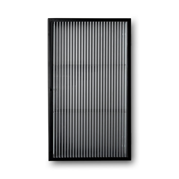 The Haze Wall Cabinet from ferm Living, Reeded Glas, in black