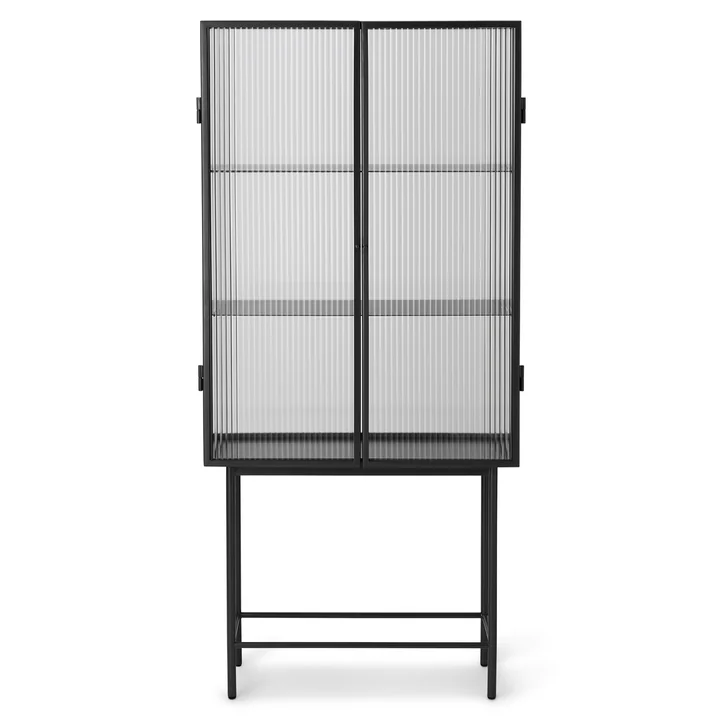 The Haze Display case from Ferm Living, Reeded Glas, in black