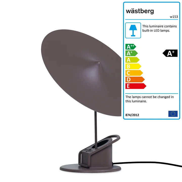 The w153 île LED table lamp from Wästberg in grey brown