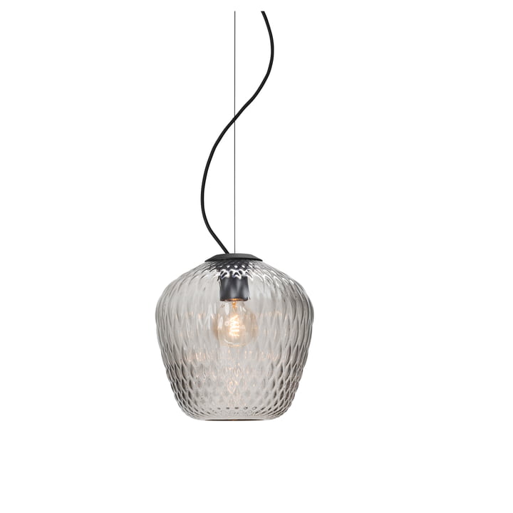 Blown SW3 pendant light from & Tradition in silver / cable black