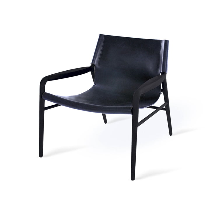 Rama Lounge Chair , oak black / leather black from Ox Denmarq