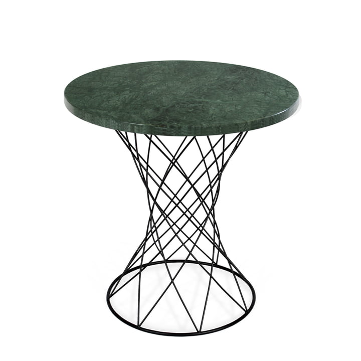 Merge Side table Tall H 50 Ø 50 cm, black / marble green from Ox Denmarq