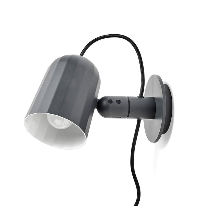 The Noc Wall Sconce in dark grey by Hay