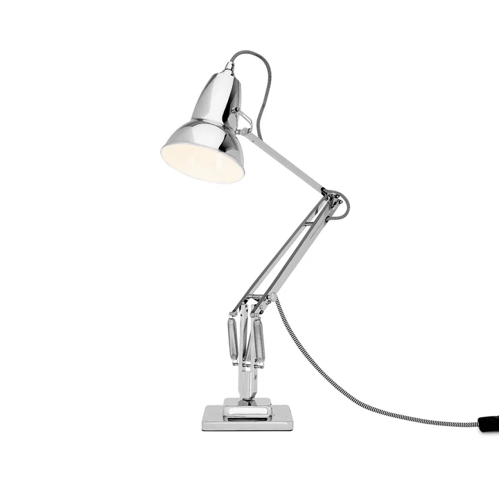 Original 1227 Table lamp, black cable, high-gloss chrome from Anglepoise
