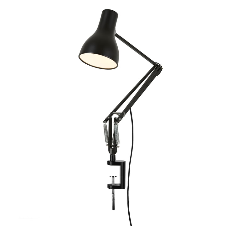 Type 75 clamp lamp, Jet Black from Anglepoise