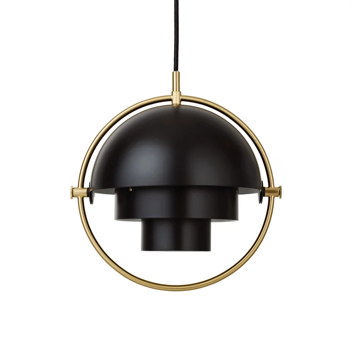 Multi-Lite Pendant light S Ø 22,5 cm by Gubi in brass / black