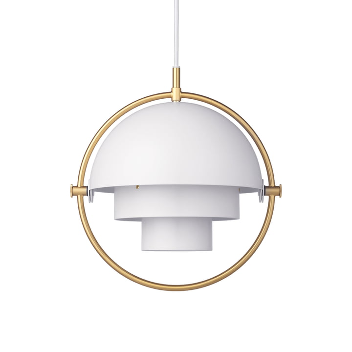 Multi-Lite Pendant light S Ø 22,5 cm from Gubi in brass / white