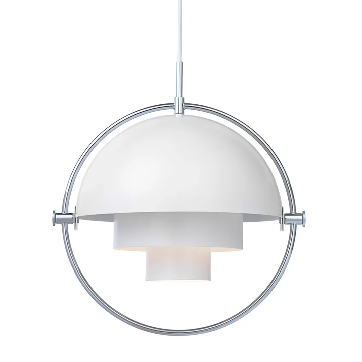 Multi-Lite Pendant lamp Ø 36 cm from Gubi in chrome / white
