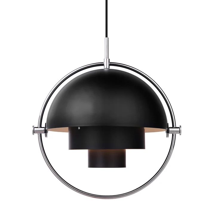 Multi-Lite Pendant lamp Ø 36 cm from Gubi in chrome / black