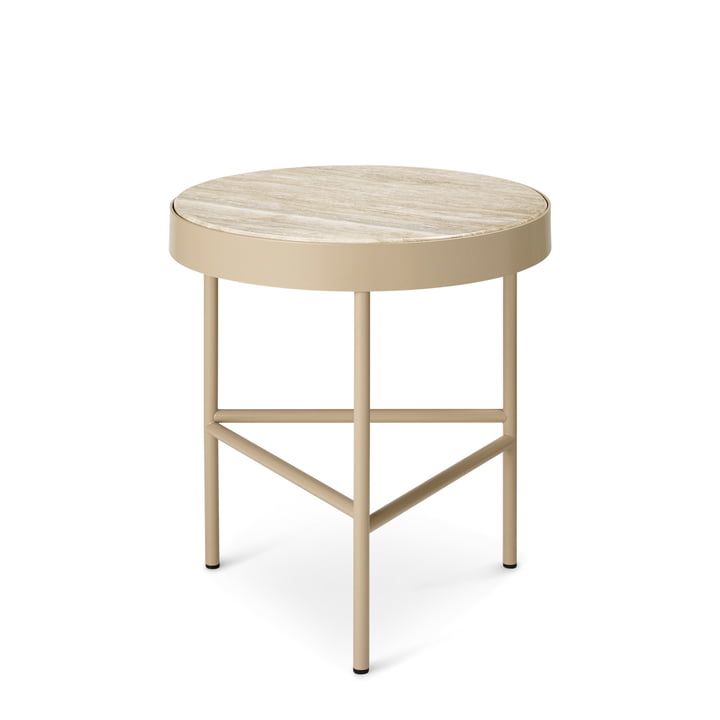 The small Travertine coffee table from ferm Living in cashmere
