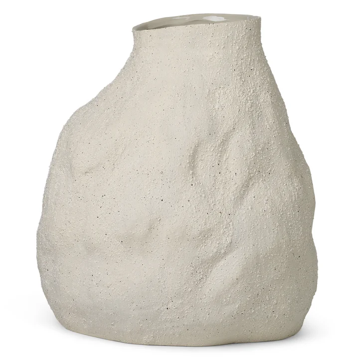 The big Vulca Vase from Ferm Living in off-white stone
