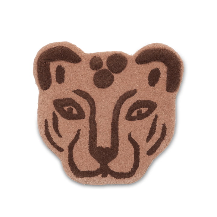 The Tufted Animal children's carpet from ferm Living as a leopard head