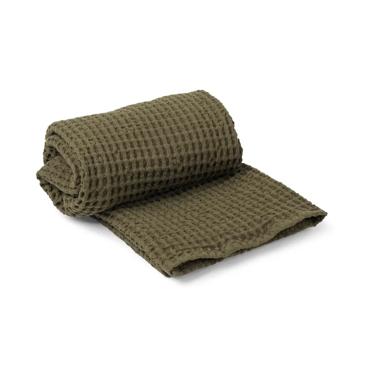 The Organic bath towel from Ferm Living in olive, 70 x 140 cm