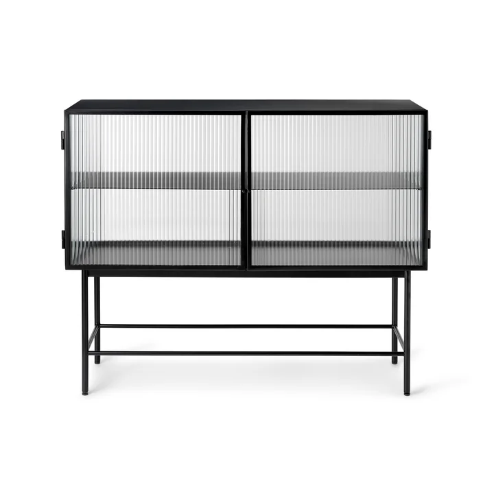The Haze sideboard by Ferm Living in reeded glass, black